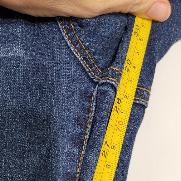 Refuge Women's Blue Denim Distressed Mid Rise Front Zipper Casual Skinny Jeans - Picture 10 of 12